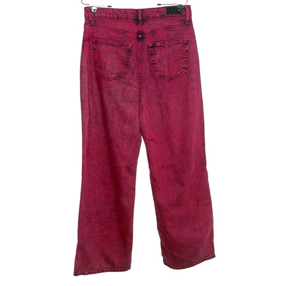 Social Tourist Ultra High Rise Baggy Jeans Red/Pink Size 30 Womens - Picture 5 of 11